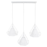 GLOBOSTAR® EIFFEL 61570 Vintage Κρεμαστό Φωτιστικό Οροφής με Ντουί 3 x E27 AC 220-240V IP20 - Λευκό - Μ68 x Π25 x Υ130cm