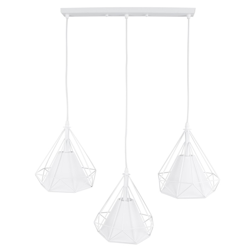 GLOBOSTAR® EIFFEL 61570 Vintage Κρεμαστό Φωτιστικό Οροφής με Ντουί 3 x E27 AC 220-240V IP20 - Λευκό - Μ68 x Π25 x Υ130cm