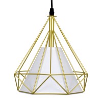 GLOBOSTAR® EIFFEL 61571 Vintage Κρεμαστό Φωτιστικό Οροφής με Ντουί 3 x E27 AC 220-240V IP20 - Χρυσό & Λευκό - Μ68 x Π25 x Υ130cm