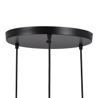 GLOBOSTAR® AVA 61572 Μοντέρνο Κρεμαστό Φωτιστικό Οροφής με Ντουί 3 x E27 AC 220-240V IP20 - Μαύρο & Μπεζ - Μ35 x Π35 x Υ130cm
