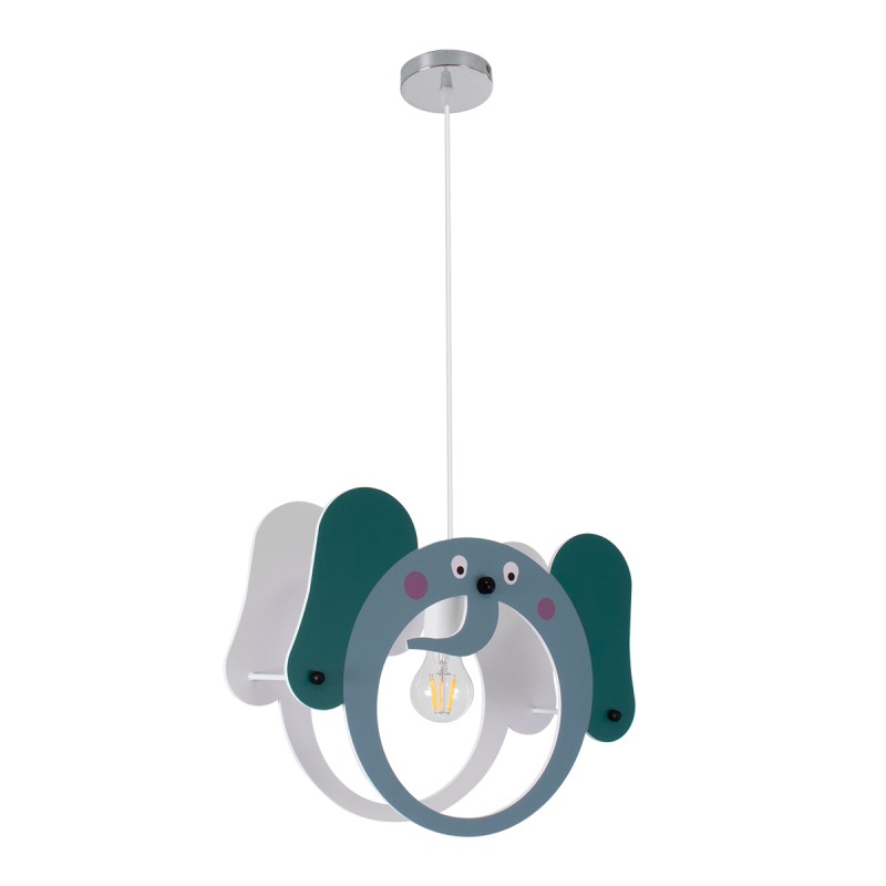 GLOBOSTAR® ELEPHANT 61578 Παιδικό Κρεμαστό Φωτιστικό Οροφής με Ντουί 1 x E27 AC 220-240V IP20 - Πολύχρωμο - Μ37.7 x Π15.5 x Υ31.5cm