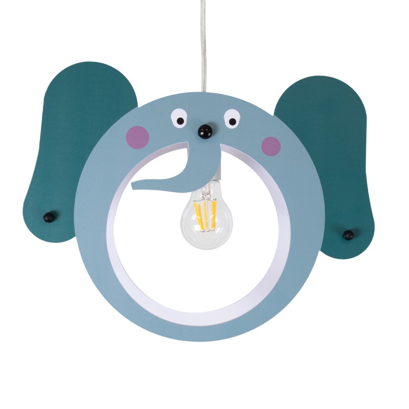 GLOBOSTAR® ELEPHANT 61578 Παιδικό Κρεμαστό Φωτιστικό Οροφής με Ντουί 1 x E27 AC 220-240V IP20 - Πολύχρωμο - Μ37.7 x Π15.5 x Υ31.5cm