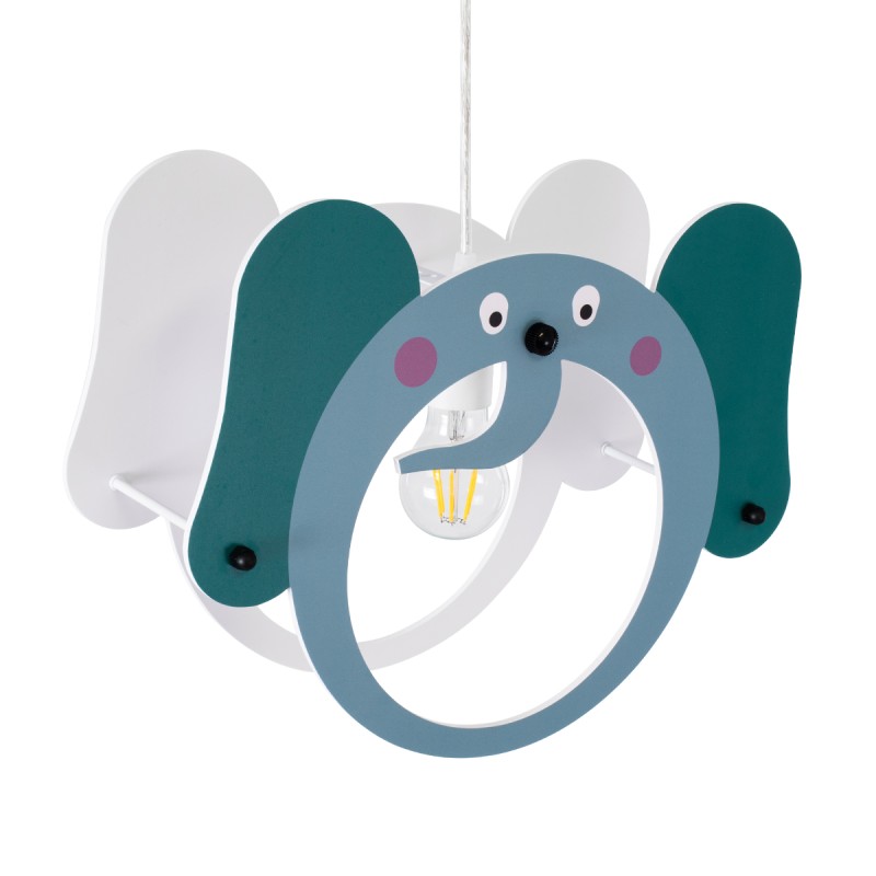 GLOBOSTAR® ELEPHANT 61578 Παιδικό Κρεμαστό Φωτιστικό Οροφής με Ντουί 1 x E27 AC 220-240V IP20 - Πολύχρωμο - Μ37.7 x Π15.5 x Υ31.5cm