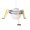 GLOBOSTAR® UFO 61581 Παιδικό Κρεμαστό Φωτιστικό Οροφής με Ντουί 1 x E27 AC 220-240V IP20 - Κίτρινο & Μπλε - Μ58 x Π58 x Υ24cm