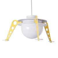 GLOBOSTAR® UFO 61581 Παιδικό Κρεμαστό Φωτιστικό Οροφής με Ντουί 1 x E27 AC 220-240V IP20 - Κίτρινο & Μπλε - Μ58 x Π58 x Υ24cm