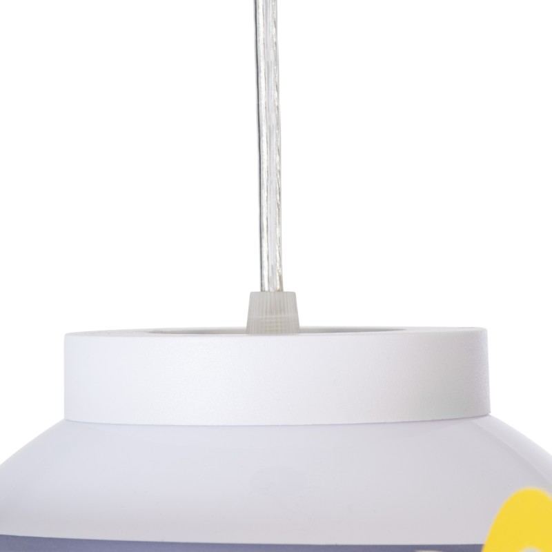 GLOBOSTAR® UFO 61581 Παιδικό Κρεμαστό Φωτιστικό Οροφής με Ντουί 1 x E27 AC 220-240V IP20 - Κίτρινο & Μπλε - Μ58 x Π58 x Υ24cm