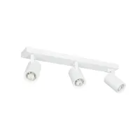 kelvo® SPOTA KLV-101-0139 Κινούμενο Φωτιστικό Σποτ Οροφής για 3 Λάμπες MR16 με Ντουί GU10 AC 220-240V IP20 - Λευκό Ματ - Μ48 x Π6.2 x Υ14cm