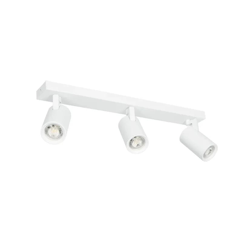 kelvo® SPOTA KLV-101-0139 Κινούμενο Φωτιστικό Σποτ Οροφής για 3 Λάμπες MR16 με Ντουί GU10 AC 220-240V IP20 - Λευκό Ματ - Μ48 x Π6.2 x Υ14cm