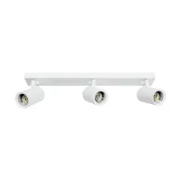 kelvo® SPOTA KLV-101-0139 Κινούμενο Φωτιστικό Σποτ Οροφής για 3 Λάμπες MR16 με Ντουί GU10 AC 220-240V IP20 - Λευκό Ματ - Μ48 x Π6.2 x Υ14cm