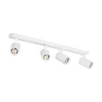 kelvo® SPOTA KLV-101-0141 Κινούμενο Φωτιστικό Σποτ Οροφής για 4 Λάμπες MR16 με Ντουί GU10 AC 220-240V IP20 - Λευκό Ματ - Μ64 x Π6 x Υ14cm