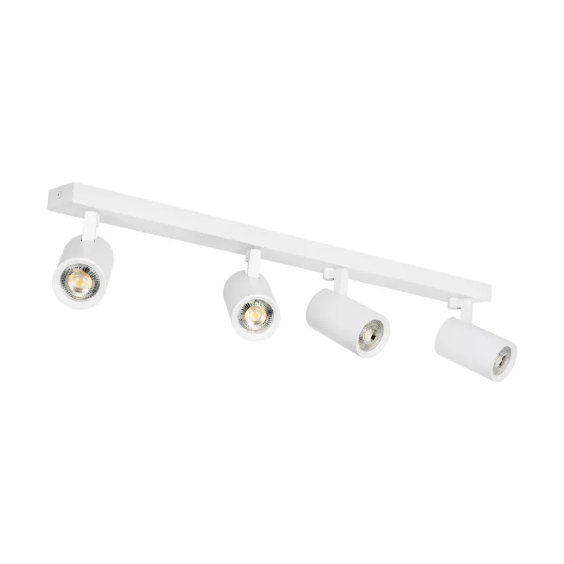 kelvo® SPOTA KLV-101-0141 Κινούμενο Φωτιστικό Σποτ Οροφής για 4 Λάμπες MR16 με Ντουί GU10 AC 220-240V IP20 - Λευκό Ματ - Μ64 x Π6 x Υ14cm