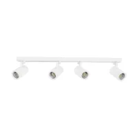 kelvo® SPOTA KLV-101-0141 Κινούμενο Φωτιστικό Σποτ Οροφής για 4 Λάμπες MR16 με Ντουί GU10 AC 220-240V IP20 - Λευκό Ματ - Μ64 x Π6 x Υ14cm