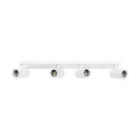 kelvo® SPOTA KLV-101-0141 Κινούμενο Φωτιστικό Σποτ Οροφής για 4 Λάμπες MR16 με Ντουί GU10 AC 220-240V IP20 - Λευκό Ματ - Μ64 x Π6 x Υ14cm