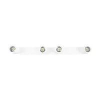 kelvo® SPOTA KLV-101-0141 Κινούμενο Φωτιστικό Σποτ Οροφής για 4 Λάμπες MR16 με Ντουί GU10 AC 220-240V IP20 - Λευκό Ματ - Μ64 x Π6 x Υ14cm