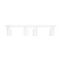 kelvo® SPOTA KLV-101-0141 Κινούμενο Φωτιστικό Σποτ Οροφής για 4 Λάμπες MR16 με Ντουί GU10 AC 220-240V IP20 - Λευκό Ματ - Μ64 x Π6 x Υ14cm