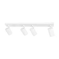 kelvo® SPOTA KLV-101-0141 Κινούμενο Φωτιστικό Σποτ Οροφής για 4 Λάμπες MR16 με Ντουί GU10 AC 220-240V IP20 - Λευκό Ματ - Μ64 x Π6 x Υ14cm