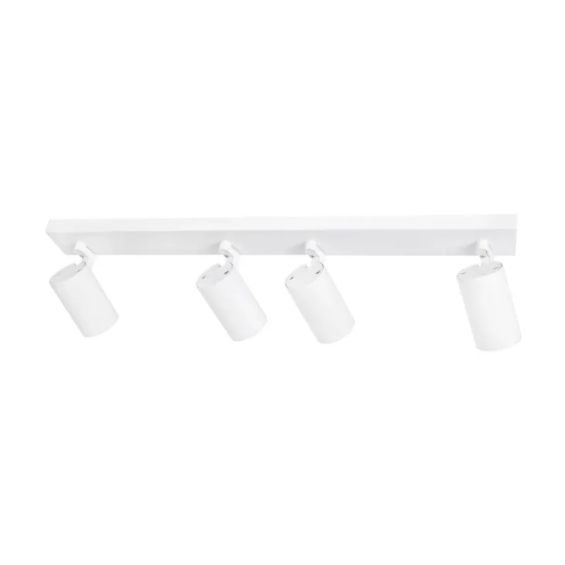 kelvo® SPOTA KLV-101-0141 Κινούμενο Φωτιστικό Σποτ Οροφής για 4 Λάμπες MR16 με Ντουί GU10 AC 220-240V IP20 - Λευκό Ματ - Μ64 x Π6 x Υ14cm