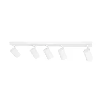 kelvo® SPOTA KLV-101-0143 Κινούμενο Φωτιστικό Σποτ Οροφής για 5 Λάμπες MR16 με Ντουί GU10 AC 220-240V IP20 - Λευκό Ματ - Μ79.5 x Π6.3 x Υ14cm