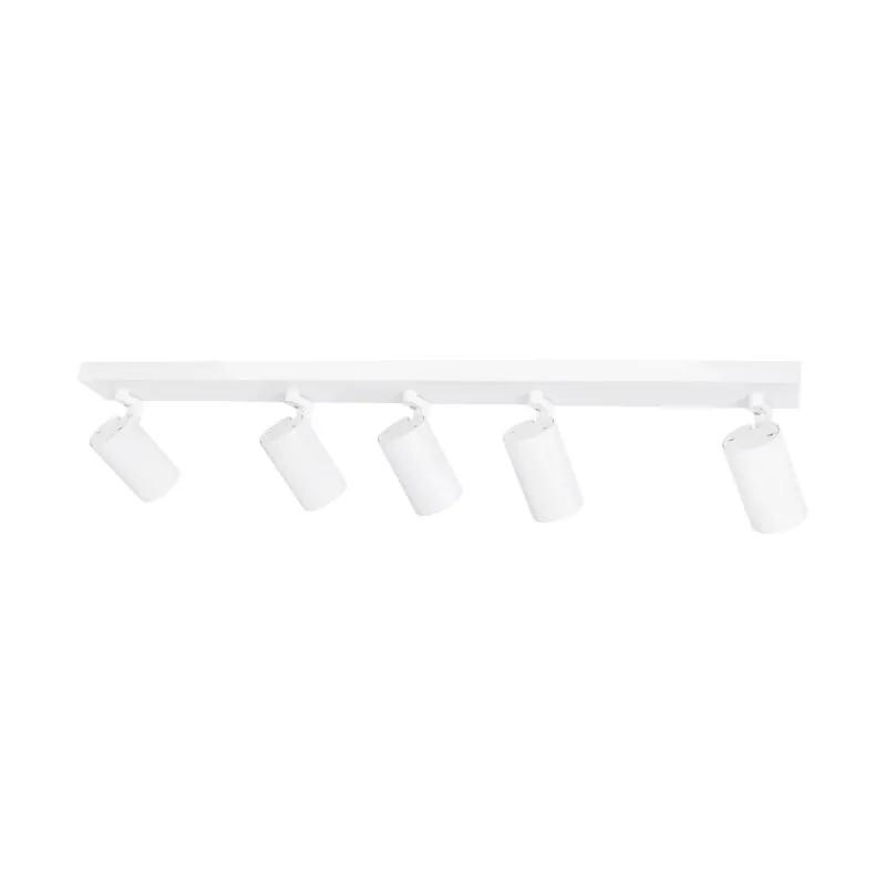 kelvo® SPOTA KLV-101-0143 Κινούμενο Φωτιστικό Σποτ Οροφής για 5 Λάμπες MR16 με Ντουί GU10 AC 220-240V IP20 - Λευκό Ματ - Μ79.5 x Π6.3 x Υ14cm