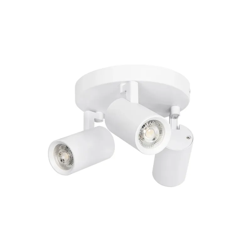 kelvo® SPOTA KLV-101-0145 Κινούμενο Φωτιστικό Σποτ Οροφής για 3 Λάμπες MR16 με Ντουί GU10 AC 220-240V IP20 - Λευκό Ματ - Μ19 x Π19 x Υ14cm