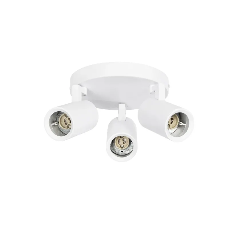 kelvo® SPOTA KLV-101-0145 Κινούμενο Φωτιστικό Σποτ Οροφής για 3 Λάμπες MR16 με Ντουί GU10 AC 220-240V IP20 - Λευκό Ματ - Μ19 x Π19 x Υ14cm