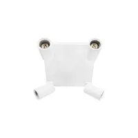 kelvo® SPOTA KLV-101-0147 Κινούμενο Φωτιστικό Σποτ Οροφής για 4 Λάμπες MR16 με Ντουί GU10 AC 220-240V IP20 - Λευκό Ματ - Μ26 x Π26 x Υ14cm