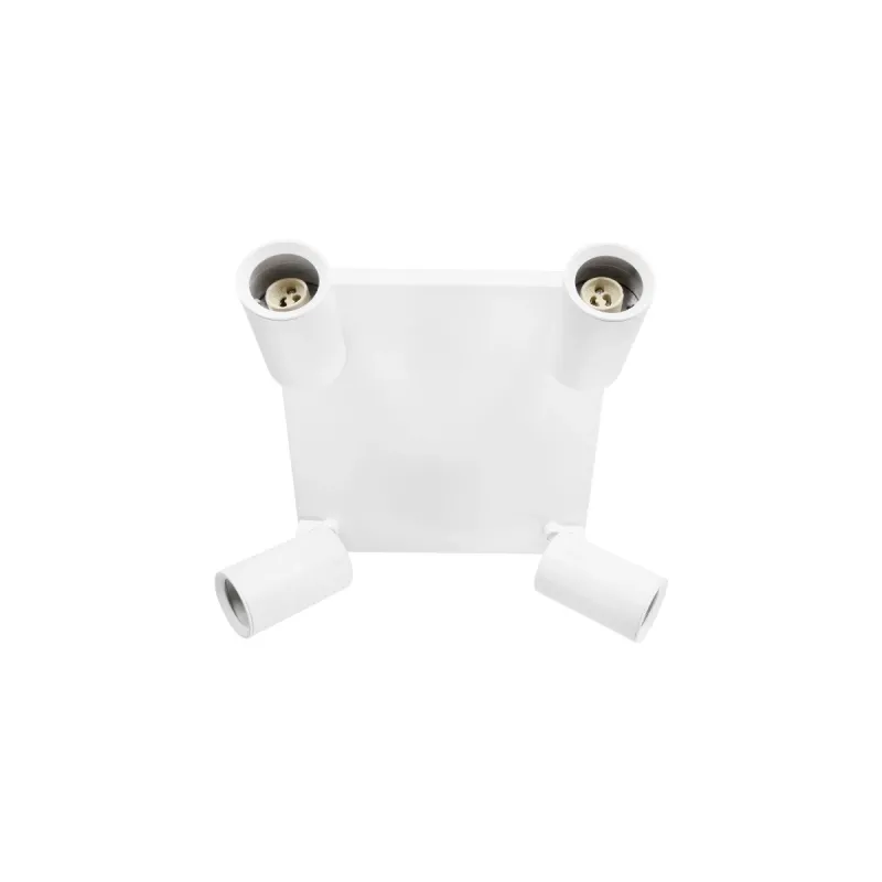 kelvo® SPOTA KLV-101-0147 Κινούμενο Φωτιστικό Σποτ Οροφής για 4 Λάμπες MR16 με Ντουί GU10 AC 220-240V IP20 - Λευκό Ματ - Μ26 x Π26 x Υ14cm