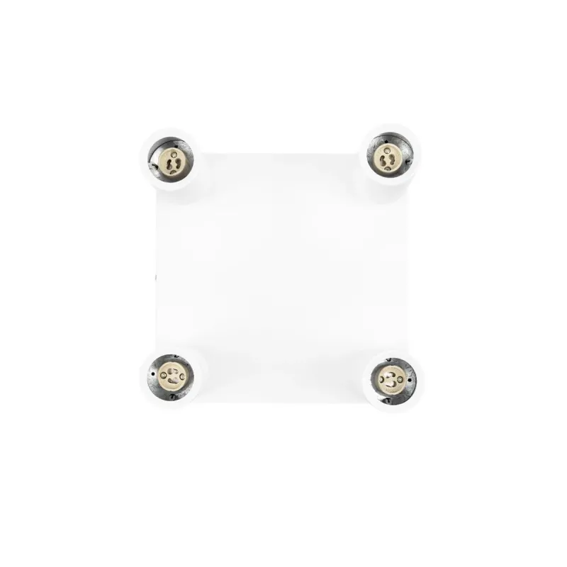 kelvo® SPOTA KLV-101-0147 Κινούμενο Φωτιστικό Σποτ Οροφής για 4 Λάμπες MR16 με Ντουί GU10 AC 220-240V IP20 - Λευκό Ματ - Μ26 x Π26 x Υ14cm
