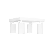 kelvo® SPOTA KLV-101-0147 Κινούμενο Φωτιστικό Σποτ Οροφής για 4 Λάμπες MR16 με Ντουί GU10 AC 220-240V IP20 - Λευκό Ματ - Μ26 x Π26 x Υ14cm