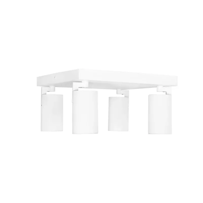 kelvo® SPOTA KLV-101-0147 Κινούμενο Φωτιστικό Σποτ Οροφής για 4 Λάμπες MR16 με Ντουί GU10 AC 220-240V IP20 - Λευκό Ματ - Μ26 x Π26 x Υ14cm