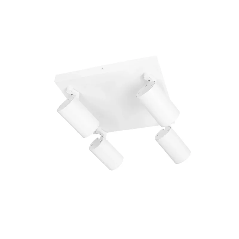 kelvo® SPOTA KLV-101-0147 Κινούμενο Φωτιστικό Σποτ Οροφής για 4 Λάμπες MR16 με Ντουί GU10 AC 220-240V IP20 - Λευκό Ματ - Μ26 x Π26 x Υ14cm