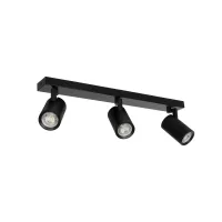 kelvo® SPOTA KLV-101-0138 Κινούμενο Φωτιστικό Σποτ Οροφής για 3 Λάμπες MR16 με Ντουί GU10 AC 220-240V IP20 - Μαύρο Ματ - Μ48 x Π6.2 x Υ14cm