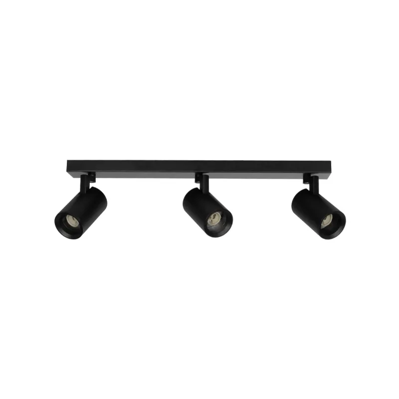 kelvo® SPOTA KLV-101-0138 Κινούμενο Φωτιστικό Σποτ Οροφής για 3 Λάμπες MR16 με Ντουί GU10 AC 220-240V IP20 - Μαύρο Ματ - Μ48 x Π6.2 x Υ14cm