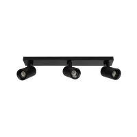 kelvo® SPOTA KLV-101-0138 Κινούμενο Φωτιστικό Σποτ Οροφής για 3 Λάμπες MR16 με Ντουί GU10 AC 220-240V IP20 - Μαύρο Ματ - Μ48 x Π6.2 x Υ14cm