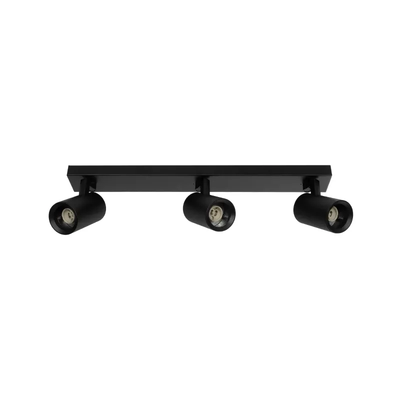 kelvo® SPOTA KLV-101-0138 Κινούμενο Φωτιστικό Σποτ Οροφής για 3 Λάμπες MR16 με Ντουί GU10 AC 220-240V IP20 - Μαύρο Ματ - Μ48 x Π6.2 x Υ14cm