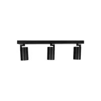 kelvo® SPOTA KLV-101-0138 Κινούμενο Φωτιστικό Σποτ Οροφής για 3 Λάμπες MR16 με Ντουί GU10 AC 220-240V IP20 - Μαύρο Ματ - Μ48 x Π6.2 x Υ14cm