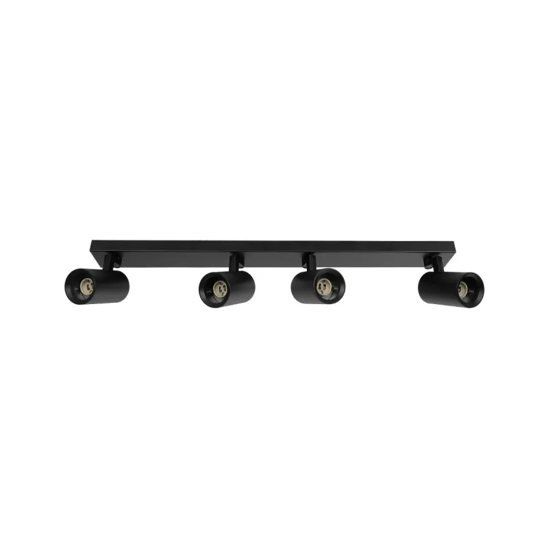 kelvo® SPOTA KLV-101-0140 Κινούμενο Φωτιστικό Σποτ Οροφής για 4 Λάμπες MR16 με Ντουί GU10 AC 220-240V IP20 - Μαύρο Ματ - Μ64 x Π6 x Υ14cm