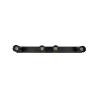 kelvo® SPOTA KLV-101-0140 Κινούμενο Φωτιστικό Σποτ Οροφής για 4 Λάμπες MR16 με Ντουί GU10 AC 220-240V IP20 - Μαύρο Ματ - Μ64 x Π6 x Υ14cm