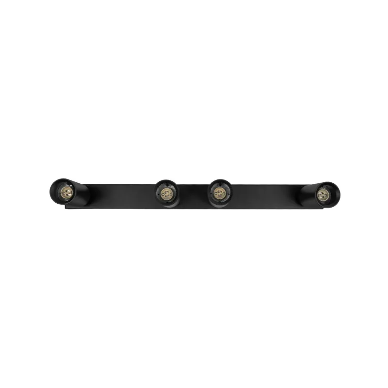 kelvo® SPOTA KLV-101-0140 Κινούμενο Φωτιστικό Σποτ Οροφής για 4 Λάμπες MR16 με Ντουί GU10 AC 220-240V IP20 - Μαύρο Ματ - Μ64 x Π6 x Υ14cm