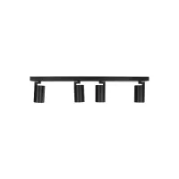 kelvo® SPOTA KLV-101-0140 Κινούμενο Φωτιστικό Σποτ Οροφής για 4 Λάμπες MR16 με Ντουί GU10 AC 220-240V IP20 - Μαύρο Ματ - Μ64 x Π6 x Υ14cm