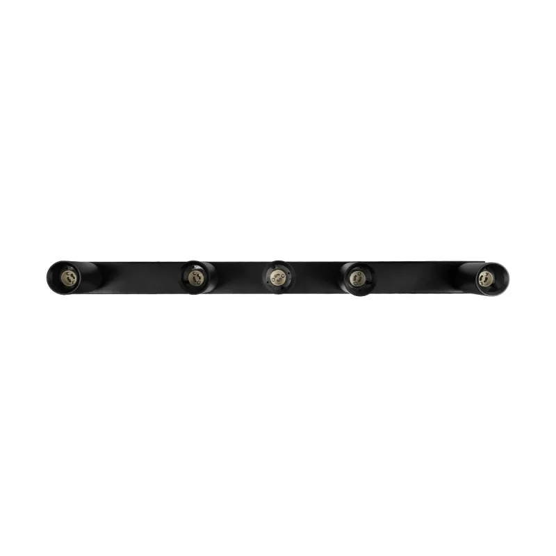 kelvo® SPOTA KLV-101-0142 Κινούμενο Φωτιστικό Σποτ Οροφής για 5 Λάμπες MR16 με Ντουί GU10 AC 220-240V IP20 - Μαύρο Ματ - Μ79.5 x Π6.3 x Υ14cm