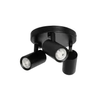 kelvo® SPOTA KLV-101-0144 Κινούμενο Φωτιστικό Σποτ Οροφής για 3 Λάμπες MR16 με Ντουί GU10 AC 220-240V IP20 - Μαύρο Ματ - Μ19 x Π19 x Υ14cm