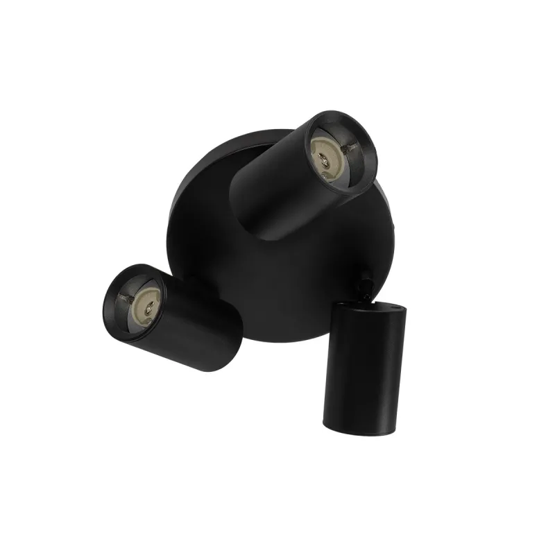 kelvo® SPOTA KLV-101-0144 Κινούμενο Φωτιστικό Σποτ Οροφής για 3 Λάμπες MR16 με Ντουί GU10 AC 220-240V IP20 - Μαύρο Ματ - Μ19 x Π19 x Υ14cm
