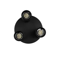 kelvo® SPOTA KLV-101-0144 Κινούμενο Φωτιστικό Σποτ Οροφής για 3 Λάμπες MR16 με Ντουί GU10 AC 220-240V IP20 - Μαύρο Ματ - Μ19 x Π19 x Υ14cm