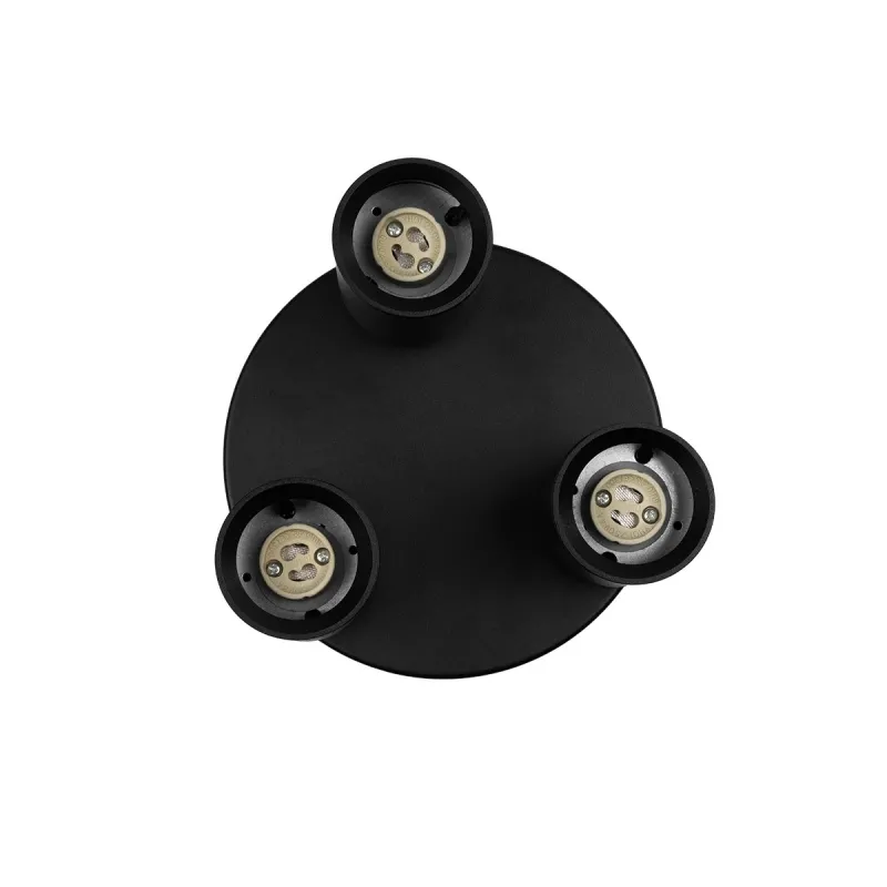 kelvo® SPOTA KLV-101-0144 Κινούμενο Φωτιστικό Σποτ Οροφής για 3 Λάμπες MR16 με Ντουί GU10 AC 220-240V IP20 - Μαύρο Ματ - Μ19 x Π19 x Υ14cm