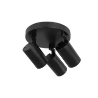 kelvo® SPOTA KLV-101-0144 Κινούμενο Φωτιστικό Σποτ Οροφής για 3 Λάμπες MR16 με Ντουί GU10 AC 220-240V IP20 - Μαύρο Ματ - Μ19 x Π19 x Υ14cm