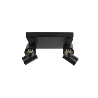 kelvo® SPOTA KLV-101-0146 Κινούμενο Φωτιστικό Σποτ Οροφής για 4 Λάμπες MR16 με Ντουί GU10 AC 220-240V IP20 - Μαύρο Ματ - Μ26 x Π26 x Υ14cm