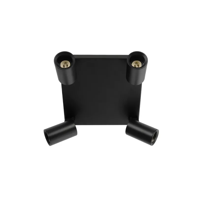 kelvo® SPOTA KLV-101-0146 Κινούμενο Φωτιστικό Σποτ Οροφής για 4 Λάμπες MR16 με Ντουί GU10 AC 220-240V IP20 - Μαύρο Ματ - Μ26 x Π26 x Υ14cm