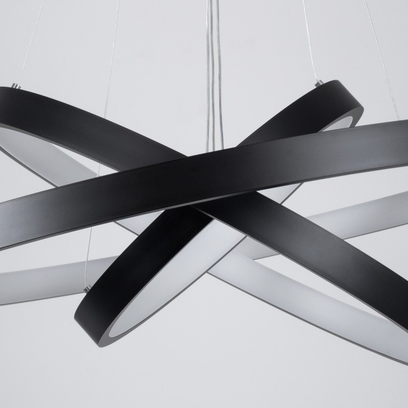 kelvo® NEMESIS KLV-101-0220-V2 Κρεμαστό Φωτιστικό Οροφής LED 120W 12000lm 180° AC 220-240V IP20 Ρυθμιζόμενο Λευκό CCT με Χειριστήριο από 2700K έως 6000K Dimmable - Lumileds SMD Chip - Μαύρο Ματ - Μ80 x Π80 x Υ80cm - 3 Χρόνια Εγγύηση