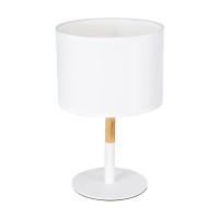 GLOBOSTAR® BRONX 01520 Μοντέρνο Επιτραπέζιο Φωτιστικό Πορτατίφ με Ντουί 1 x E27 AC 220-240V IP20 - Λευκό & Μπεζ - Μ25 x Π25 x Υ40cm